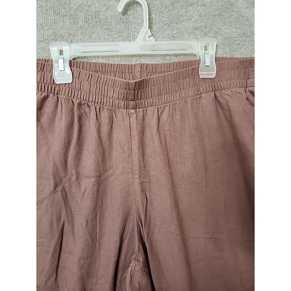 Old Navy Linen-Blend Straight Ankle Pants Women XXL Warm Taupe Beach VacationNEW - Picture 5 of 10